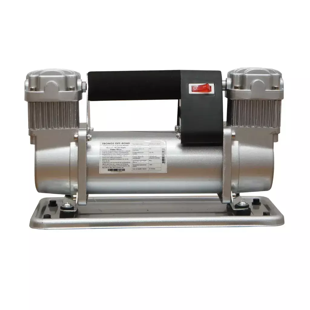 Compressor de Ar Automotivo Tronos TR120 Duplo Pistão 2x40mm 150L/min Max 150PSI 12V Box