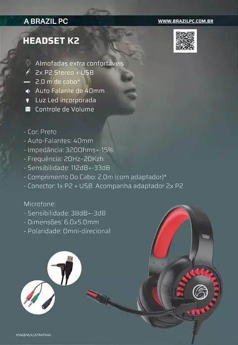 Headphone Gamer BrazilPC BPC-K2 c/ Microfone Box - Imagem 2