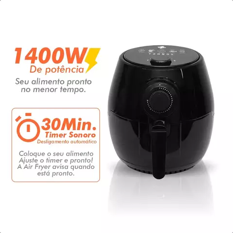 Fritadeira Air Fryer Tronos AF4001 3L (2,6L Cesto) 1400W 220V Preta Box - Imagem 6