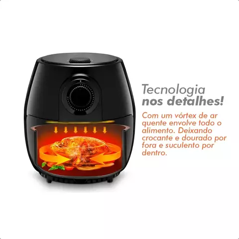 Fritadeira Air Fryer Tronos AF4001 3L (2,6L Cesto) 1400W 220V Preta Box - Imagem 8